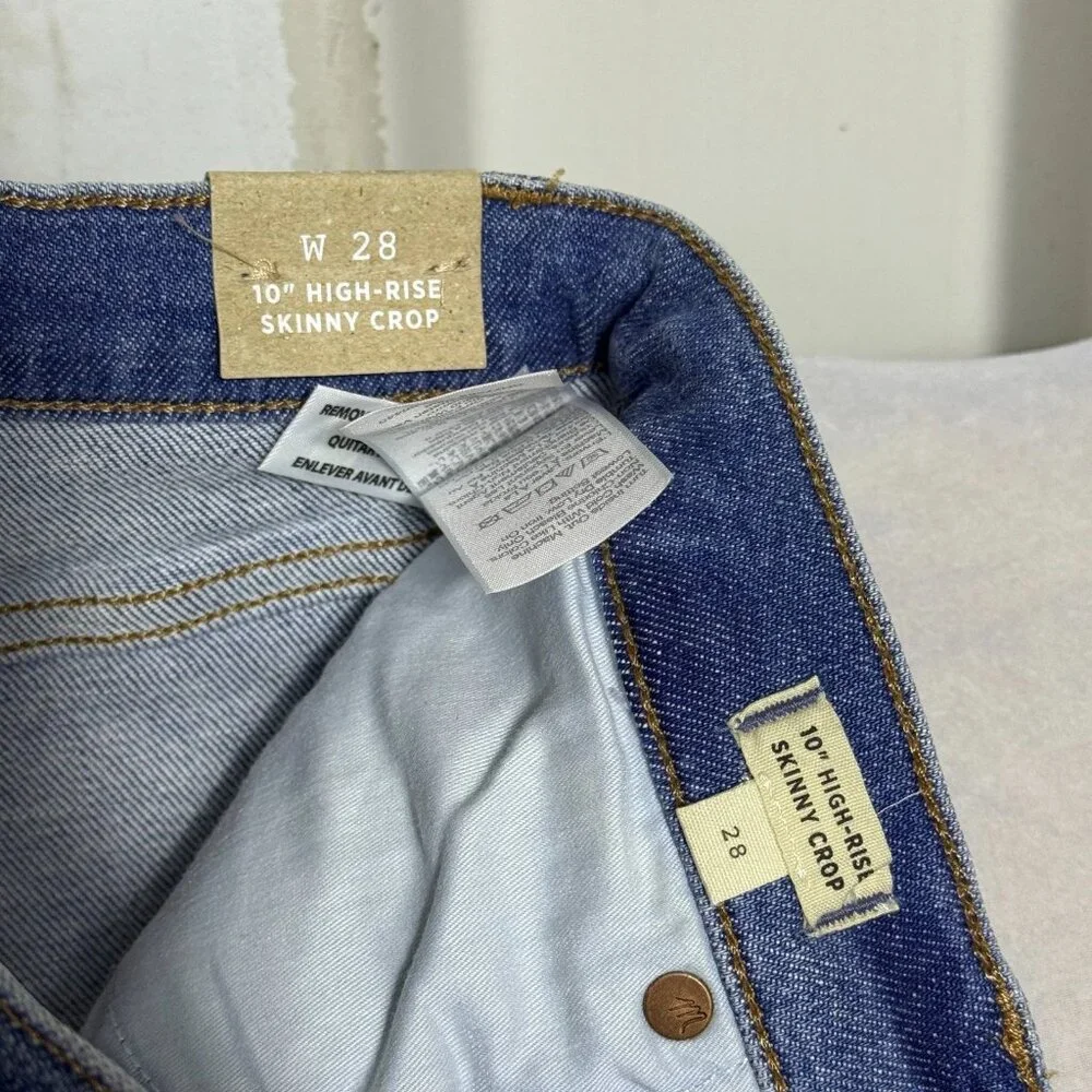 Madewell 10" High-Rise Skinny Crop Jeans Womens‎ Blue Denim Pockets Size 28 NWT - Picture 15 of 16